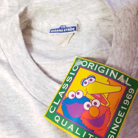 Vtg 90s Elmo Sesame Street Muppets T Shirt XL Blitzz Gray Jim Hensen USA NEW - Picture 5 of 12